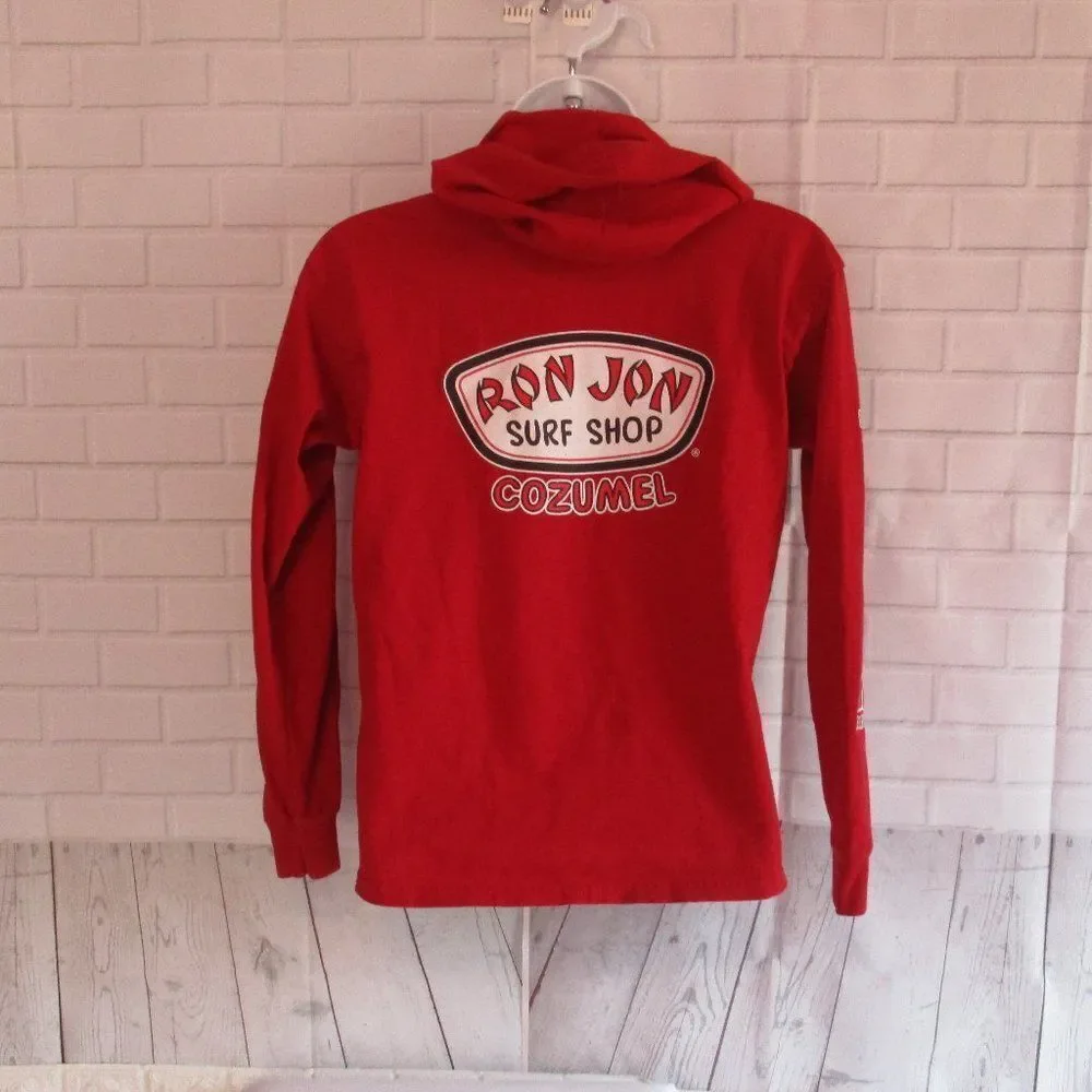 Ron Jon Surf Shop Cozumel Pullover Hoodie YOUTH Large Red